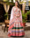 Elegant Soft Dola Silk Gown with Chinon Dupatta and Handwork Belt