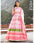 Elegant Soft Dola Silk Gown with Chinon Dupatta and Handwork Belt