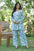 Amazing Sky Blue Digital Print Cotton Blend Top and Palazzo Set