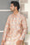 Gold Pink Mulberry Silk Print and Sequence Men's Kurta Pajama