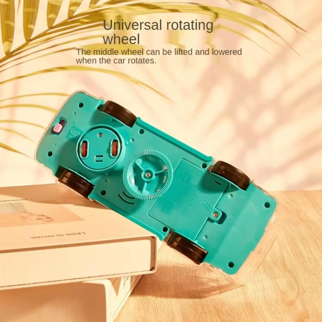 3D Gear Transparent Bus Toy with Lights & Music – 360° Auto-Rotating Car for Kids