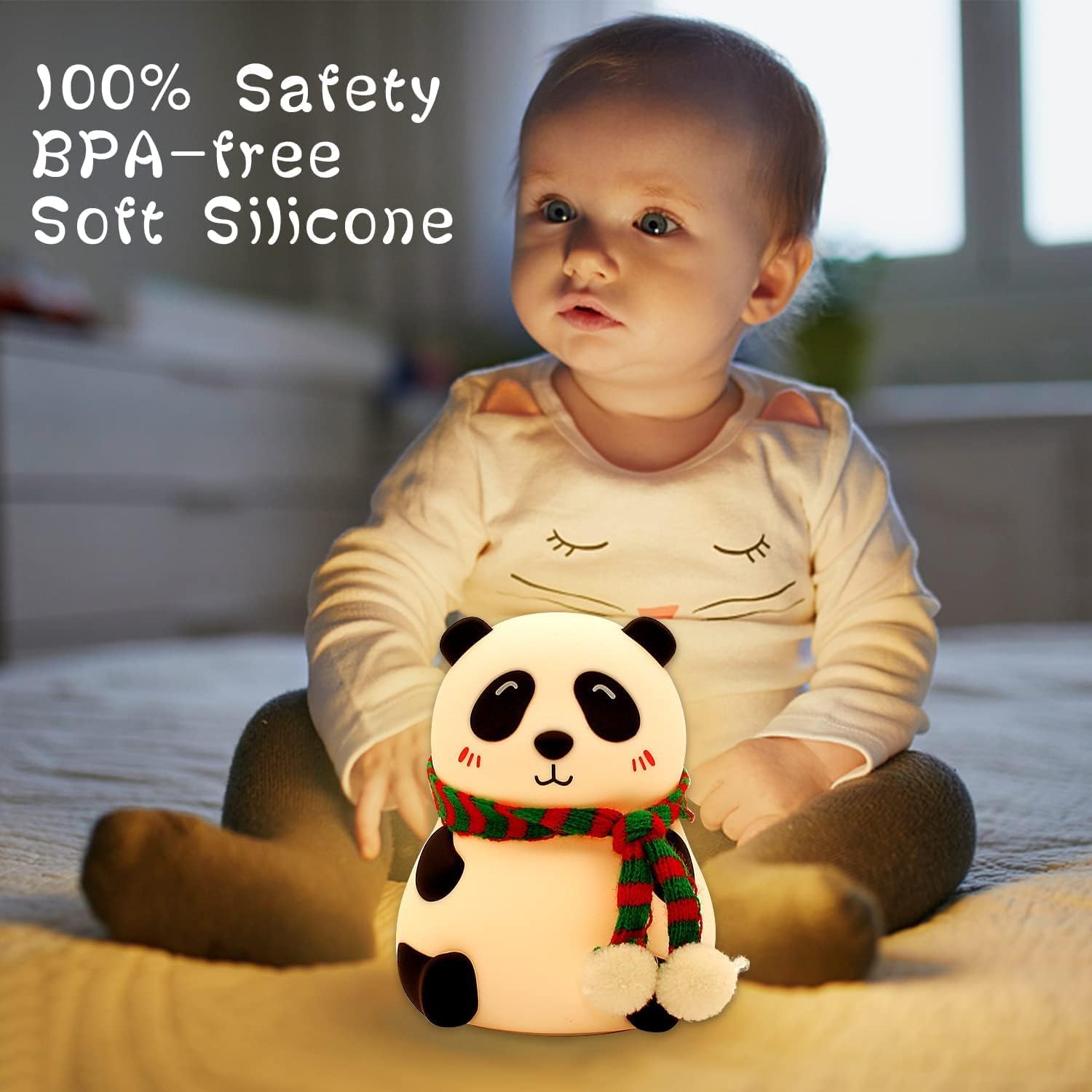 Cute Panda Night Light - Touch Control LED Lamp for Kids