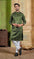 Wedding Wear Dark Forest Green Modal Silk Men's Kurta Set