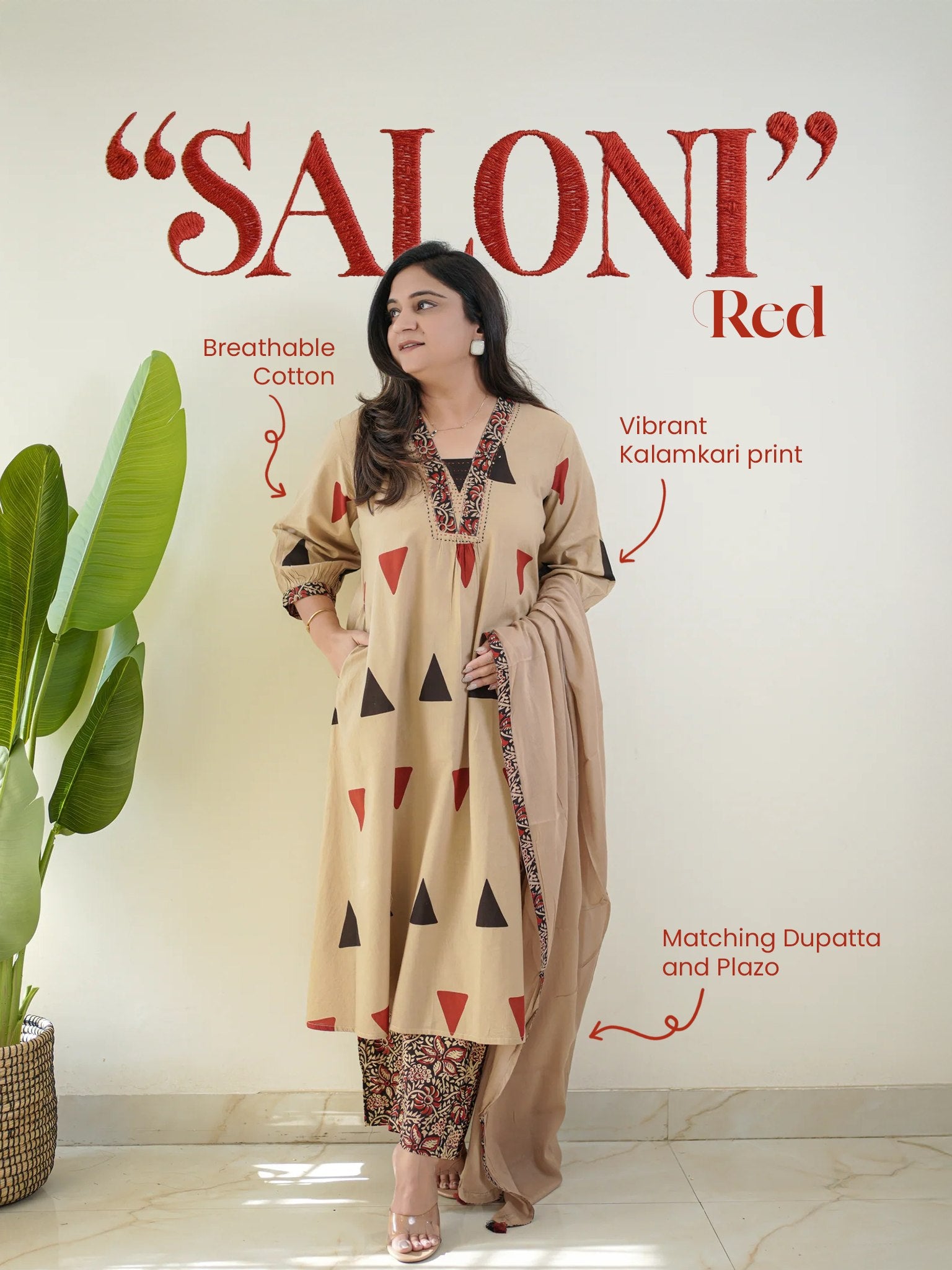 Designer Kalamkari Print Cotton Suit Set with Dupatta – Ajarakh Pure Cotton Top Pant Set