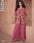 Party Wear Hot Pink Embroidered Palazzo Set with Glamorous Jacket for Women