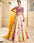 Party Wear Off-White Silk Lehenga with Embroidered Mirror Work and Pink Plum Designer Blouse