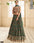 Lotus Green Real Georgette Lehenga Choli Set with Digital Printing and Embroidery Work for Women