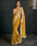 Radiant Deep Yellow Organza Silk Crepe Designer Saree with Sequence Work and Matching Blouse