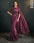 Purple Maroon Silk Crepe Satin Trendy Saree with Sequence Work and Thread Work