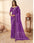 Modernistic Dark Purple Gajji Silk Printed Banarasi Saree with Thread and Stone Work Matching Blouse