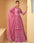 Dark Pink Real Georgette Embroidered Sequence Work Anarkali Top and Sharara Palazzo Set for Women