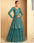 Party Wear Teal Real Georgette Anarkali Top and Sharara Palazzo Set with Embroidery and Mirror Work