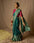 Floral Printed Soft Brasso Silk Saree With Latkan And Contrast Blouse