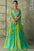 Blue Green And Yellow Premium Real Georgette Top Lehenga Set with Real Mirror Work