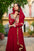 Embroidered Faux-Blooming Gown with Sequins & Zari Lace Dupatta - Maroon