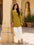 Festiwo Cotton Bandhej Print Top and Farsi Pant Set Mehendi