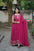 Festiwo Faux Georgette Embroidered Gown with Heavy Sequin Jaal Work and Dupatta pink