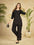 Festiwo Premium Heavy Rayon Embroidered Co-Ord Set for Wome Black
