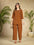 Festiwo Premium Heavy Rayon Embroidered Co-Ord Set for Wome Coffee