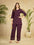 Festiwo Premium Heavy Rayon Embroidered Co-Ord Set for Wome Wine