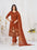 Festiwo Pure Cotton Embroidered Anarkali Kurti Set with Dupatta Rust