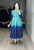 Festiwo Sky Blue Chikankari Flared Round Kurti Cum One-Piece