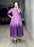 Festiwo purple Chikankari Flared Round Kurti Cum One-Piece