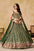 Georgette Zari-Weaving Lehenga Set with Heavy Embroidered Blouse & Dupatta Green