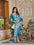 Sky Blue Rayon Embroidered Straight Kurta Set with Pant and Dupatta