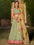 Pista Green Georgette Lehenga Choli with Multicolor Embroidered Border and Organza Dupatta