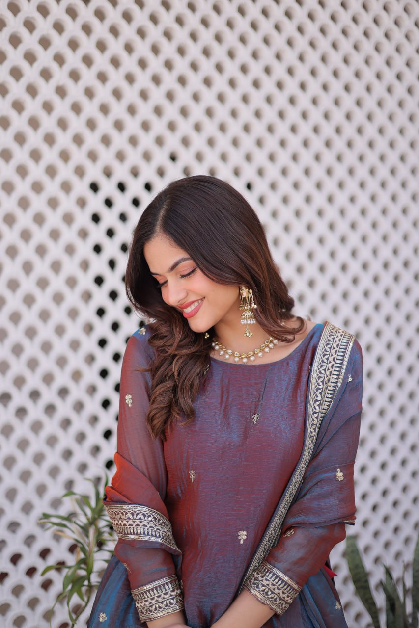 Premium Ready-Made Fendi Chiffon Lehenga Choli with Zari Sequins Work