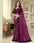 Elegant Plum Velvet Silk Saree with Embroidery and Stone Work and Contrast Silk Blouse