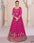 Elegant Embroidered Georgette And Chinon Silk Gown with Nazneen Dupatta