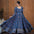 Artistic and Elegant Dull Satin Dark Blue Patola Print Gown with Long Sleeves