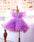 Princess Lavender Ruffled Net Dress with Beadwork and Puffy Sleeves