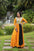 Traditional Orange Rayon Kutchi Gamthi Work Gown for Navratri