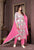 Dark Pink Handwork Rayon Alia Kurti with Afghani Pant