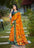 Vibrant Pure Linen Printed Saree with Zari Tissue Border