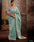 Elegant Blue Green Silk Event Wear Saree with Embroidery Zari Work