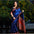 Midnight Blue And Brown Heavy Modal Silk Saree with All-Over Digital Print