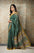 Teal Pure Mulmul Cotton Silk Saree with All-Over Digital Print