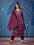 Women's Plum Velvet Aliya-Style Hand Work Modal Silk Kurti Set