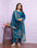 Gorgeous Steel Blue Russian Silk Handwork Kurti with Banarasi Dupatta