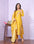 Chic Yellow Russian Silk Kurti Set with Banarasi Dupatta