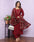 Chic Dark Red Anarkali Kurti in Modal Silk with Afghani Pant