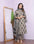 Elegant Gray Printed Pure Cotton A-Line Cut Kurti Set