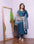 Elegant Viscose Denting Straight Style Kurti Set with Organza Dupatta