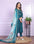 Charming Viscose Slub Round Kurti Set with Organza Dupatta