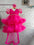 Bright Pink Net Double Layered and Fluffy Sleeve Baby Frock