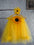 Golden Yellow Sunflower Net Full-Flared Princess Frock